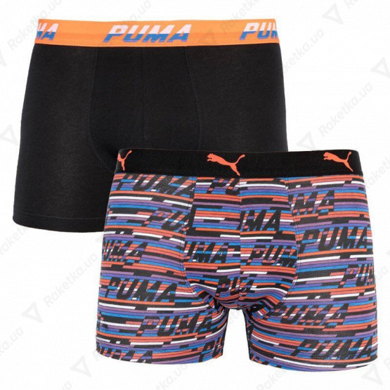 Puma Logo AOP Boxer 2-pack Black/Orange/Blue