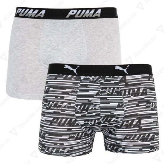 Puma Logo AOP Boxer 2-pack Gray/White/Black