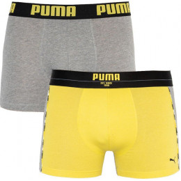 Трусы Puma Statement Boxer 2-pack Gray/Yellow