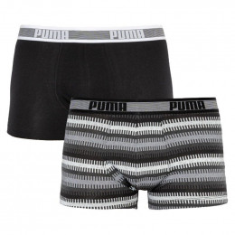 Трусы Puma Worldhood Stripe Trunk 2-pack Black/Gray/White