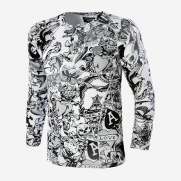 Теннисная футболка с длинным рукавом Hydrogen Printed Second Skin Tee LS R00622-009