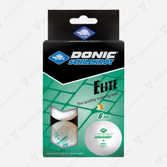 Donic Elite 1* 40+ White 6pcs
