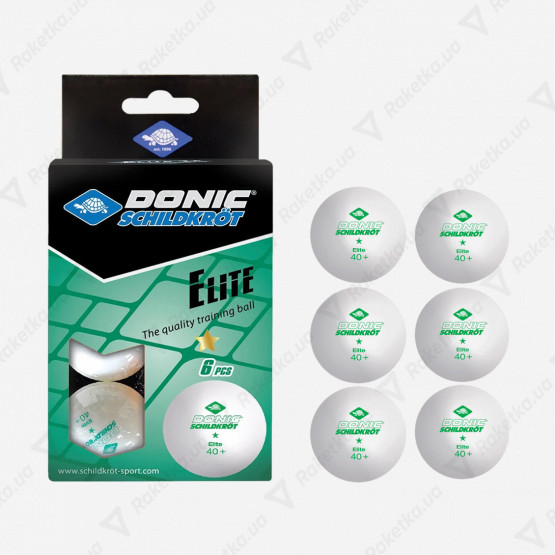 Donic Elite 1* 40+ White 6pcs