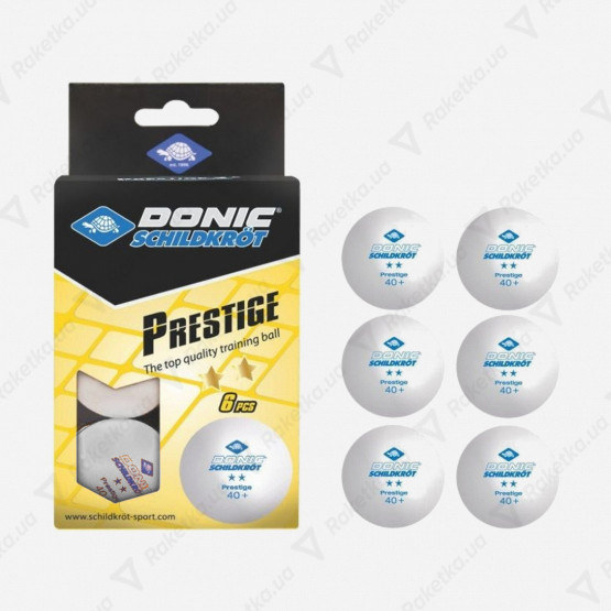 Donic Prestige 2* 40+ White 6pcs