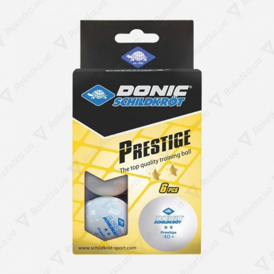Donic Prestige 2* 40+ White 6pcs