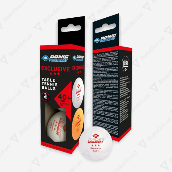 Donic Exclusive 3* 40+ White 3pcs