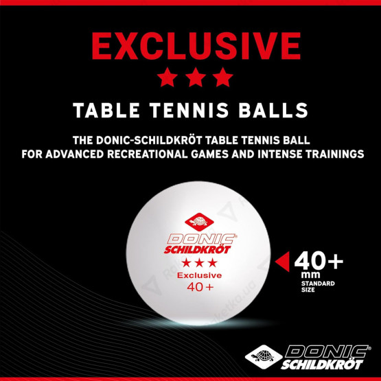 Donic Exclusive 3* 40+ White 3pcs