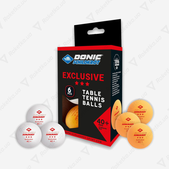 Donic Exclusive 3* 40+ White 6pcs