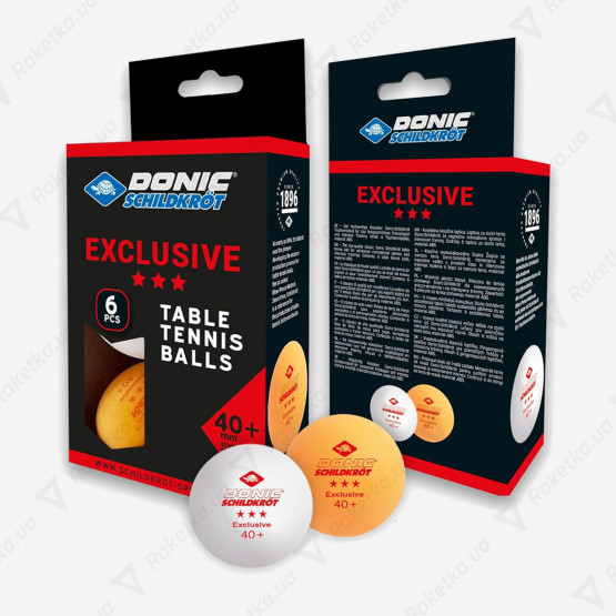 Donic Exclusive 3* 40+ White 6pcs