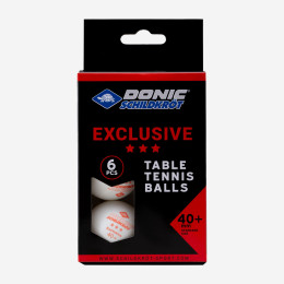 Мячики Donic Exclusive 3* 40+ White 6pcs