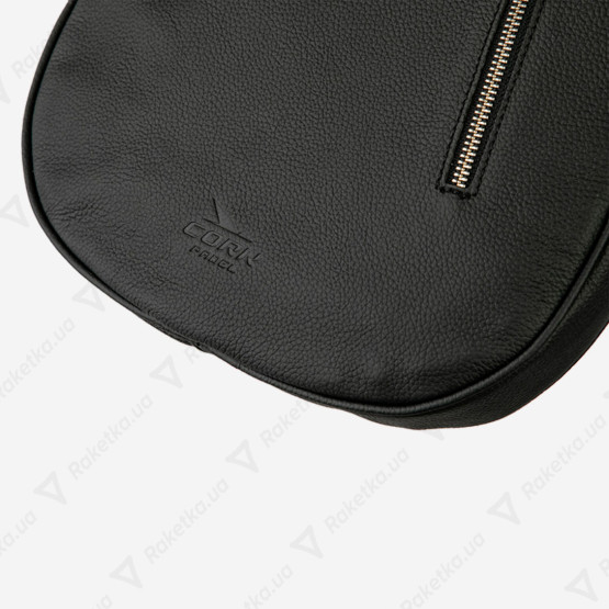 Cork Padel Racket Leather Cover Black