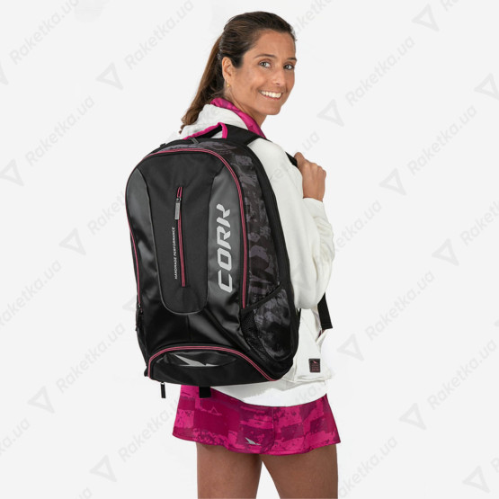 Cork Padel Backpack Black/Fuchsia