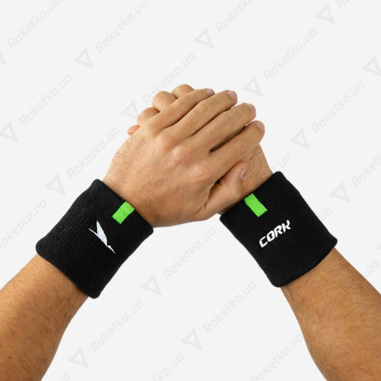 Cork Padel Sport Wristband Black/Green