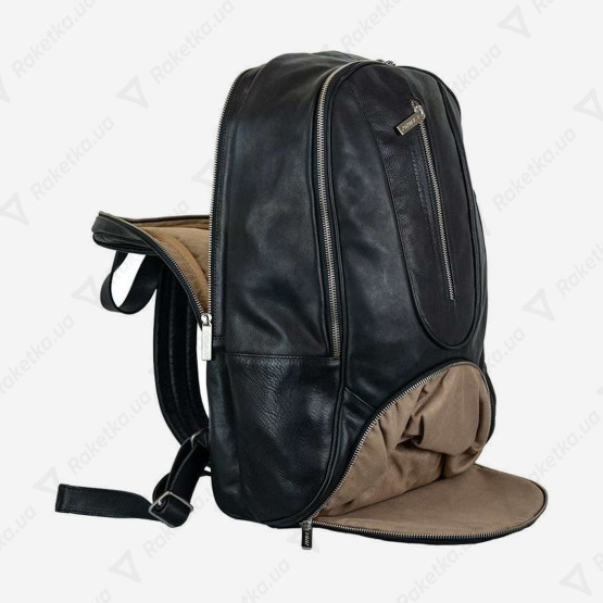 Cork Padel Leather Backpack Black/Silver