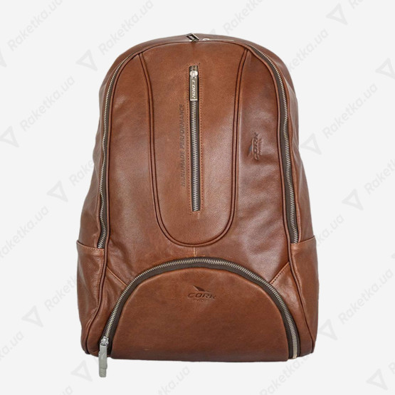 Cork Padel Leather Backpack Brown