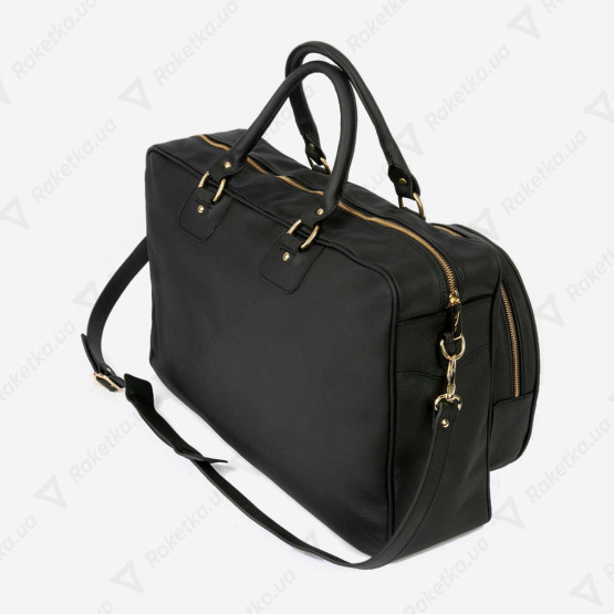 Cork Padel Vintage leather Bag Black/Gold