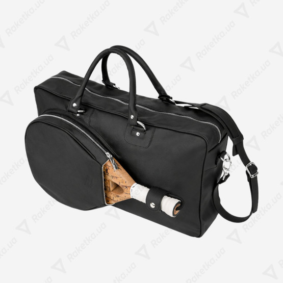 Cork Padel Vintage leather Bag Black/Silver