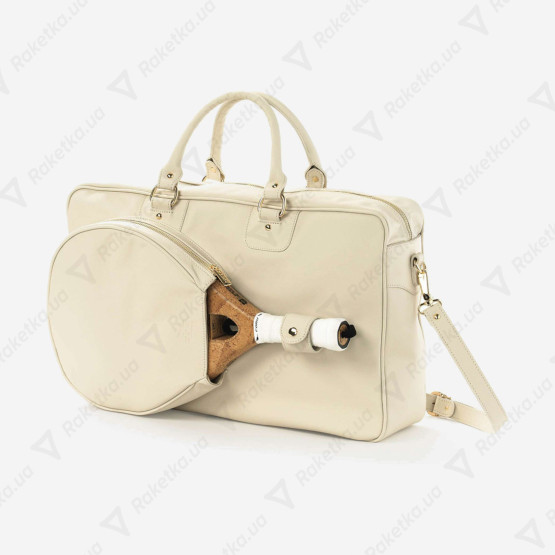 Cork Padel Vintage leather Bag White/Gold