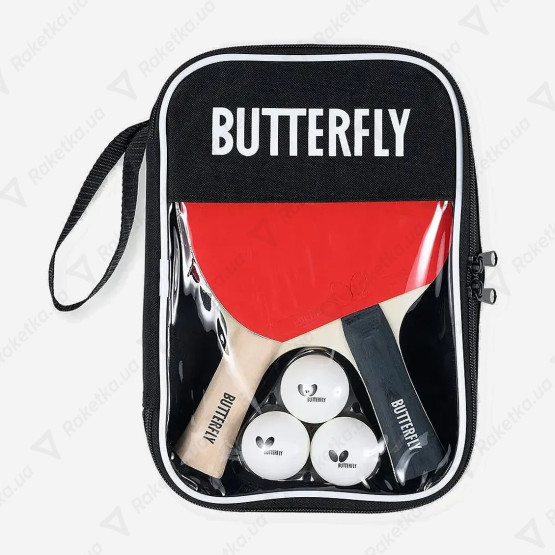 Butterfly Racket Set Easy 2 Bats 3 Balls