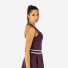Quad Tank Top Double Stripes Burgundy